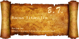 Bacsa Titanilla névjegykártya